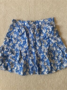 Skies are blue Blue Floral Summer Skirt